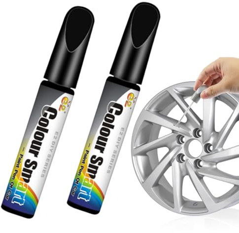 YAPKOLV Penna per riparazione vernice, Confezione da 2, Vernice auto per ritocchi nero lucido, Rimuovi graffi nero e riparazione cerchioni 2 in 1 (Nero)