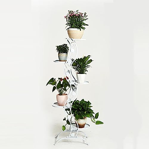 ASerZenith Fioriera Verticale da Giardino, in Ferro Battuto, in Metallo, A 5 Ripiani, per Interni, Scaffale Portaoggetti
