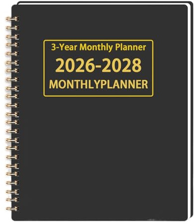 Monatskalenderheft 2026 – 2028, einfaches Notizbuch in Unifarben, Monatsplaner für 3 Jahre, Spiral-Planer, für die Organisation von Kalendern in der Schule, im Büro