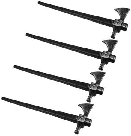 KONTONTY 4pcs Halloween Pirate Props Lightweight Plastic for Cosplay Costume Realistic Viking Lumberjack Performance Accessories for Group Parties and Stage Shows