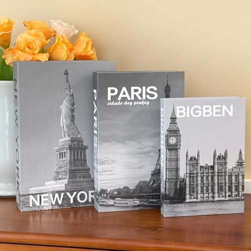 3 Stück Deko Bücher für Heimdekor, Dekorative Bücher mit Magnetverschluss, Buchbox Aufbewahrung für Café Hotel Couchtisch Dekobücher für Büro (Stil2)
