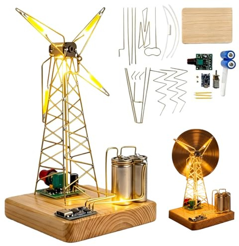 Rotating Windmill Night Light, Rotierendes Windrad-Nachtlicht, DIY-Kunstlampe aus Kupferdraht, Kreatives Nachtlicht in Windradform, Nachttischlampe für Schlafzimmer Dekor, DIY Lampe für Freunde