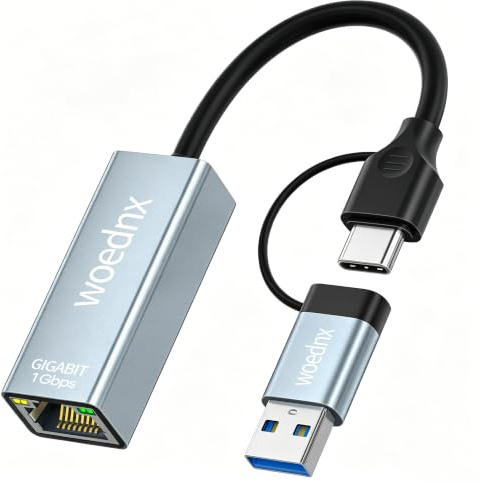 USB C auf Ethernet Adapter,USB 3.0 auf RJ45 Gigabit LAN (1000Mbps) Netzwerkadapter,kompatibel mit Windows 11/10/8/7/XP,Mac OS,LinuxMacBook/Pro/Air,Surface Pro