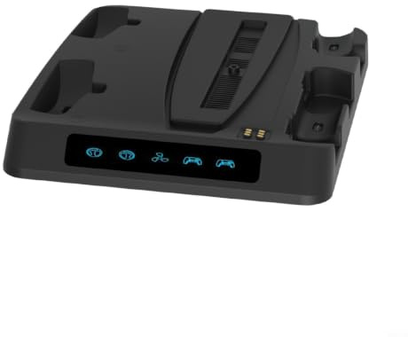 BEAZOOM Cooling Charging Station for PlayStation Portal and for ps5 Edge Controller, Multi-Function Dock Stand with Headset Holder, Space Saving Design, Black