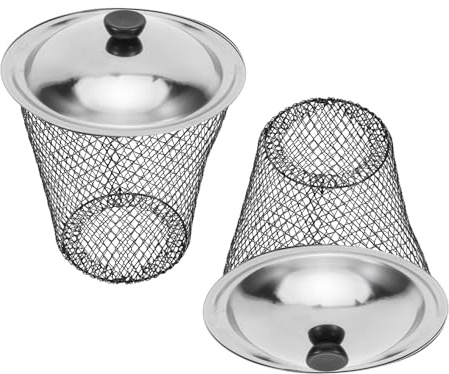 Toyvian 2pcs Bacs à Compost en Métal avec Couvercle, Poubelle Couverte pour Compost Extérieur, Ventilation et Dimensions 28,5x23,5x15cm, pour Patio et Jardin