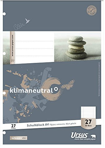 10 Stück Ursus Schulblöcke / DIN A4 / liniert / 70 g/m² / 50 Blatt
