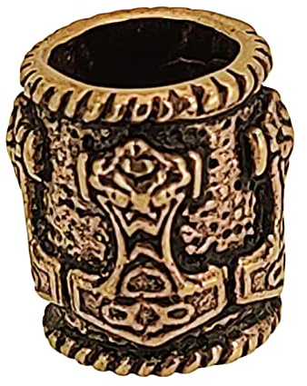 Kiss of Leather Perla de Barba Perla de Pelo Bronce Martillo de Thor 8mm