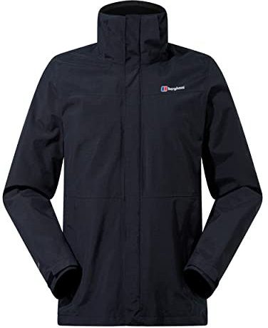 Berghaus Hillwalker Interactive Gore Tex Impermeable, Chaqueta Hombre, Negro/negro, XL