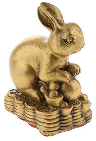 Fenteer Messing Chinesische Tierkreiszeichen Sternzeichen Figur Tierfigur Feng Shui Reichtum Ornamente, Hase