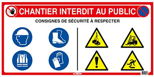 Panneau signalétique 10 en 1 'Chantier interdit au public' SOFOP TALIAPLAST - 620016