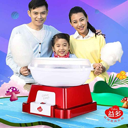 MU Household Cotton Candy Machine Kids Mini Portable Floss Making Machine Nostalgia Electric Homemade Cotton Sugar Maker for Home Carnival Party Party Gift,Red,Multiple flavors
