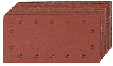Loops 10 PACK – 1/2 Size Sanding Sheets – Aluminium Oxide |2x 60 | 3x 80 | 3x 120 | 2x 240 Grit | Hook Backing | 115mm x 230mm Rectangle Sand Paper for Sander Machines