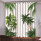 ZXYLSL 3D gedruckt Gardine Vorhänge - Palme Mit Grünem Blatt-Weiß - Verdunklungsvorhang - Ösen Verdunklungsgardine Polyester Vorhänge für Schlafzimmer 110 x 215cm x2