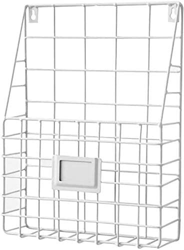FülleMore Metall Zeitschriftensammler Zeitungshalter Wandmotage Magazinhalter Wandregal Tisch Zeitungsständer Bücherregal Dokumenten Aufbewahrung Organizer (Weiß)