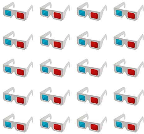 3D Brille 20 Paar Papier rot und blau Stereo Brille für Film Dekoration