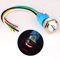 Gebildet 12V-24V/5A 19mm Precablato Momentaneo Corno Pulsante Metallo Interruttore con Rosso LED per Auto Moto