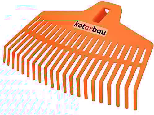 KOTARBAU® - Rastrello Robusto da 380 mm Rastrello in Plastica Arancione Senza Manico Utensili da Giardinaggio Accessori da Giardino