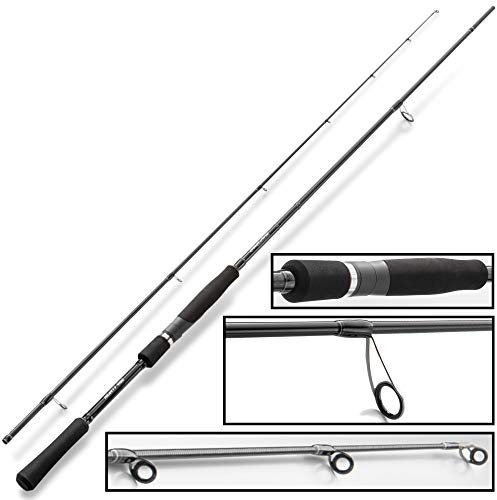 Hearty Rise 842 H Black Force 2,56m 17-70g - Spinnrute zum Zanderfischen & Hechtangeln, Allroundrute zum Spinnfischen, Raubfischrute für Softbaits & Hardbaits