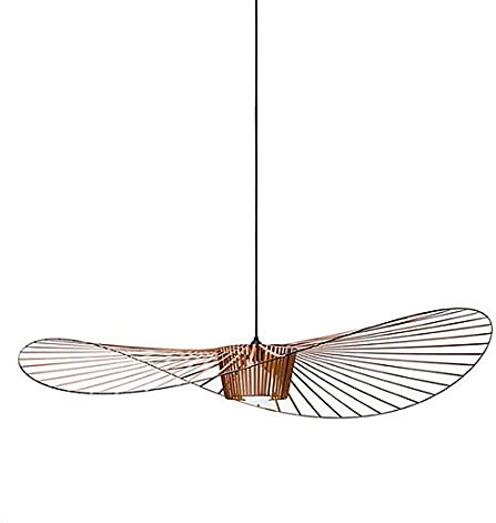 Vertigo Lampe 140cm Kaffee Retro Pendelleuchten, Modern LED Kronleuchter Wohnzimmer Vintage Hut Kreative für (einstellbare Lichthöhe) in Fiberglas + Polyurethan