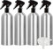 ZEOABSY 4 Pezzi 500ml Spruzzino con Flacone in Alluminio, Spruzzatore per Acqua in Alluminio Vuoto, Bottiglia con Erogatore Spray Nero per Giardino, Parrucchieri, Casa + 1 Pezzi Imbuto