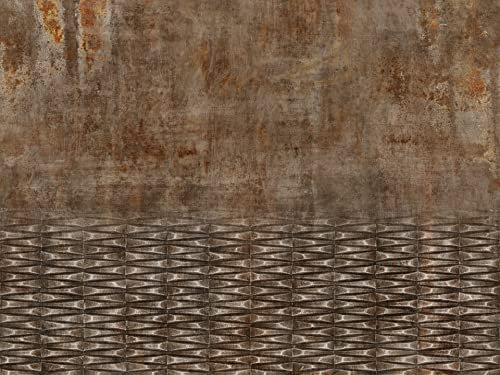 Rasch Tapete 429770 - Fototapete auf Vlies im Industrial Look mit Metall-Optik in Rostbraun - 3,00m x 4,00m (LxB)