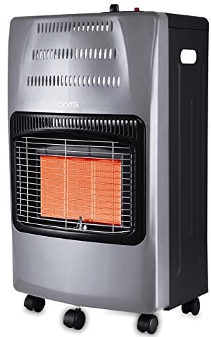 DMS® Gasheizofen 4200W Heizgerät Gasheizung Gasheizer Infrarot Keramikbrenner inkl. Gasdruckregler Gasschlauch, Heizstrahler Gasheizgerät, Infrarot, Butan- Propangasflaschen bis 15kg [EEK A] (Grau)