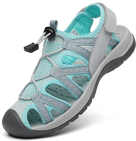 Dannto Femme Sandales de Randonnée Sandales de Sport d'été Plage pour la Marche(vert,39)