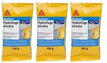 Lote de 3 aditivos impermeabilizantes para hormigón y mortero SIKA SikaCem Polvo Hidrofugante - 100g
