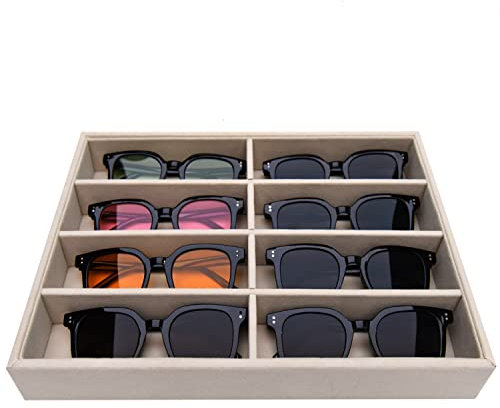 JETEHO Sunglasses Organizer Storage Velvet Jewelry Tray Glasses Holder Organizer Glasses Organizer Sunglasses Holder Eyeglasses Holder Sunglasses Display Velvet Tray for Jewelry Display Watch