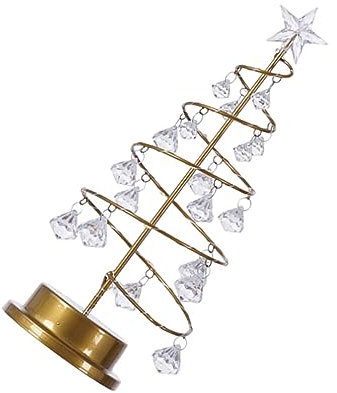 NUOBESTY Metall LED Weihnachtsbaum Deko Objekt Beleuchtet Acryl Figur Kristallbaum Nachtlicht Weihnachten Tischdeko Mini Christbaum Beleuchtung Kinder Weihnachtsdeko Ohne Akku