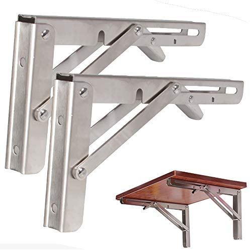 wandklapptisch klapptisch Wand wandtisch klappbar, Robuste, zusammenklappbare Regalbank, Tisch-Klapphalterung, Wandhalterung aus Edelstahl, platzsparende DIY-Halterung