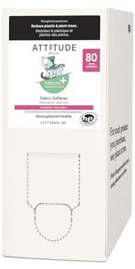 ATTITUDE Baby Fabric Softener, Plant and Mineral-Based Ingredients, HE Compatible, Vegan and Cruelty-free Laundry and Household Products, Unscented, Bulk Refill, 80 Loads, 2 Liter