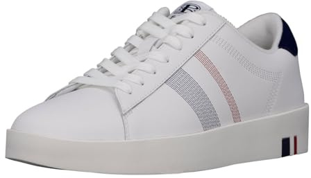 Ben Sherman Men's Boxwell Sneaker, White/British Navy/Mod Red, 13