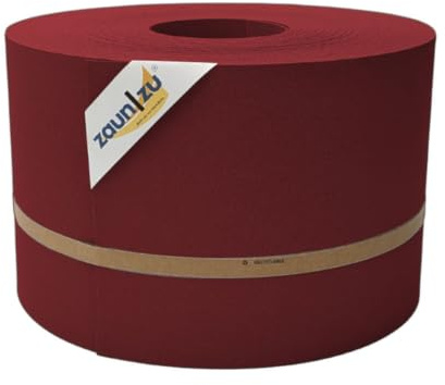 zaun|zu® Premium 50m Rolle Sichtschutzstreifen | genarbte Oberfläche | Lederstruktur | PP für Doppelstabmatten UV-beständiger Sichtschutz | Zaunblende | Made in Germany Bordeauxrot, 50m