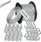 Renomo24 Drahtseil Set 6 - Stahlseil 20m 5mm 6x7 verzinkt und ummantelt, 4x Spannschloss Haken/Öse, 16x Bügelklemmen, 16x Kauschen, 176517600