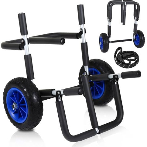 Yakimz Surfwagen Surfboard Transportwagen für SUP-Board Einzel oder Doppel Stand Up Paddle Board inkl. 2 Sicherungsgurte, 59x42x54cm, Transport Kajakwagen Kanuwagen 1 Stück