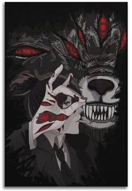 SILATSAWTU Anime-Poster mit Kettensägen-Mann Aki Hayakawa, dekoratives Gemälde, Leinwand, Wandposter und Kunstdruck, moderne Familienschlafzimmer-Dekoration, Poster, 20 x 30 cm