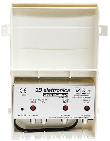 AMPLIFICATORE DA PALO 120 DBUV 3 INGRESSI BIII E UHF 32DB
