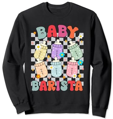 Divertido bebé barista madre bebé enfermera NICU enfermera botella de leche Sudadera