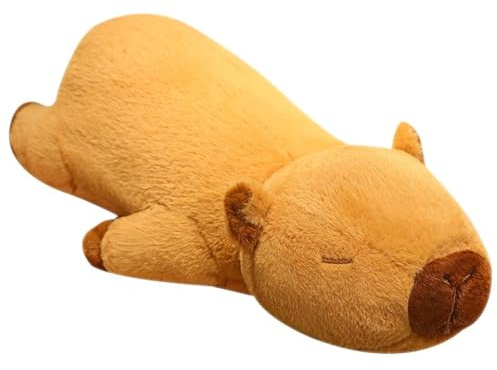 TOPLITHE Capybara Kuscheltier, Weiches Schlafendes Capybara Plüschkissen Süßes Stofftier Spielzeug für Mädchen Und Jungen Geburtstagsgeschenk(Size:80CM/31IN)