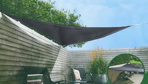 Brandsseller Sonnensegel Dreieck 3,6x3,6x3,6m UV 50+ Schutz Sonnenschutz für Garten und Terasse Anthrazit