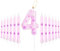 Pink Dog Paw 4th Birthday Candles, Birthday Number 4 Candles for Cake, Pink 4th Birthday Cake Decorations, Pink Cake Topper, Pink Dog Paw Theme for Boys Girls Pet Birthday Party Decorations Supplies