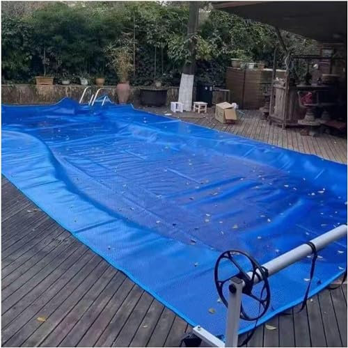 SAFWELAU Protecteur de Piscine Anti - poussière Bâche à Bulles Couvertures de Piscine isolantes Robustes pour Le Nageur, Couverture de Piscine Ronde pour piscines Hors Sol(2m x 4m (6ftx13ft))