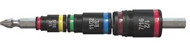 Malco 7-in-1 C-RHEX® Flip-Bit Socket Set with 3 cleanable, Reversible, & Stackable, Color-Coded sockets. Powerful Magnet. Impact Rated. 3 Integrated Bit Model Options (#2 Phillips)