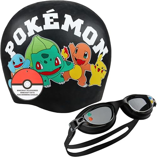 Get Trend Occhialini Nuoto e Cuffia Piscina Bambini Ragazzi Anti-appannamento UV Protezione Cinturino Regolabile Nuoto Accessori Idee Regalo