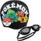 Get Trend Pokemon Occhialini Nuoto e Cuffia Piscina Bambini Anti-appannamento UV Protezione Cinturino Regolabile Anime Regalo Bambino (Nera Pokemon, 4-12 Anni)