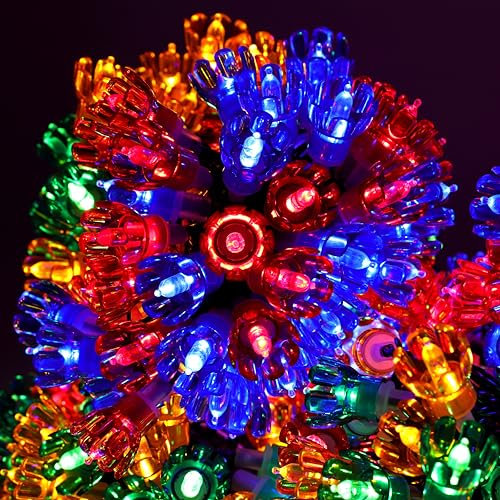 Christmas Concepts® 300 30m/98ft Retro Multi Coloured LED Petal Lights with 8 Function Controller – Indoor/Outdoor – Energy Efficient A++ - Christmas Lights