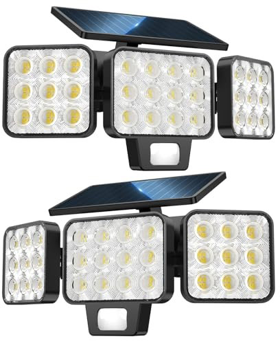 GEARLITE Solar Security Lights Outdoor Motion Sensor, 3500 LM Solar Lights Outdoor Garden with 270° Wide Illumination Angle, Up to 15 Hours 3 Modes IP65 Flooding Light for Garage, Front Door and Yard