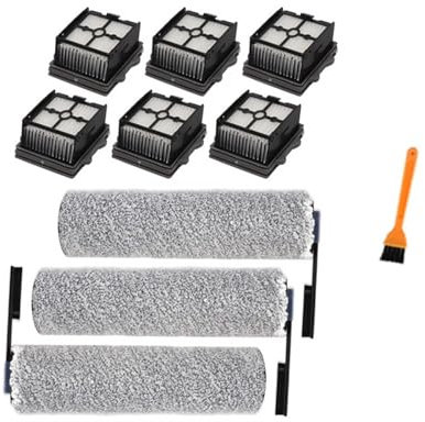 JKDND Compatibile con Tineco Floor One S5 Combo Kit Aspirapolvere Wet/Dry Senza Fili Spazzola di Ricambio Accessori Filtro HEPA(3brush 6HEPA)