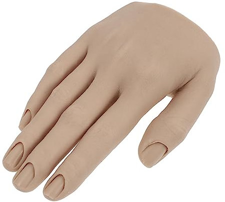Generic Fake Fingers Manicure Practice Hand Model Realistic Nail Display Mannequin for Nail Art Practice 5 Finger Right Hand Ideal for Nail Tech Kits and Professional Training